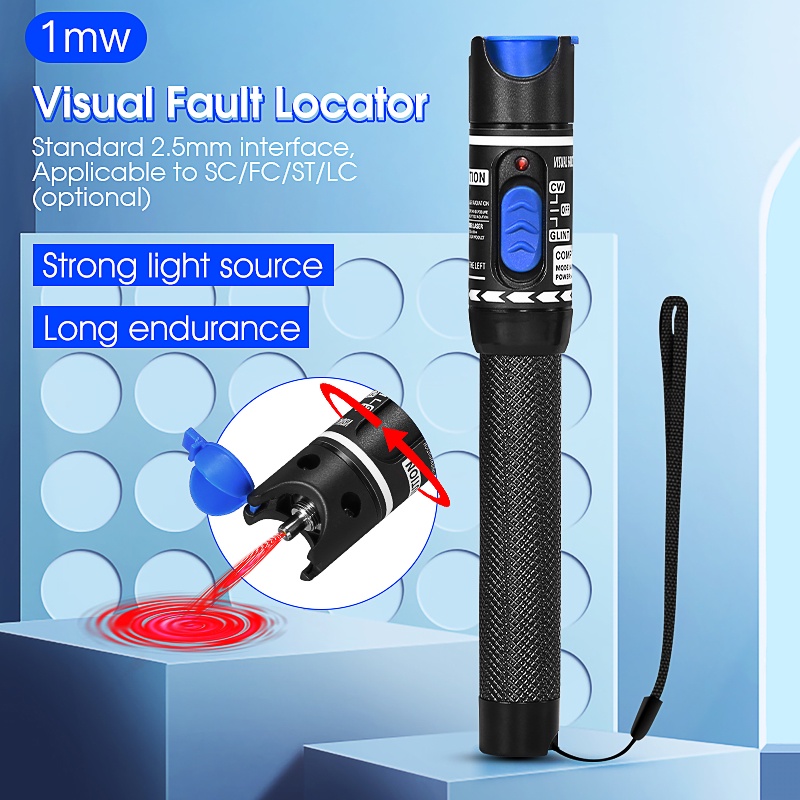 Bộ định vị lỗi trực quan 5km Công cụ FTTH Laser sợi quang VFL 1mw Nguồn sáng mạnh mẽ