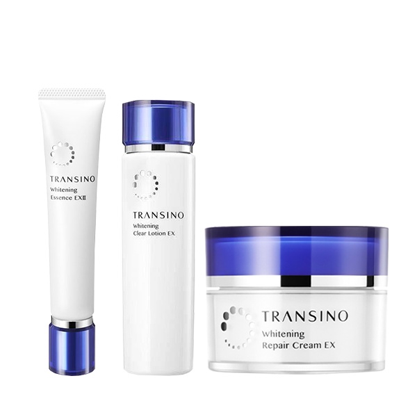 Bộ 3 Sản Phẩm Dưỡng Trắng Da Ban Đêm TRANSINO Essence EX II - Clear Lotion - Repair Cream