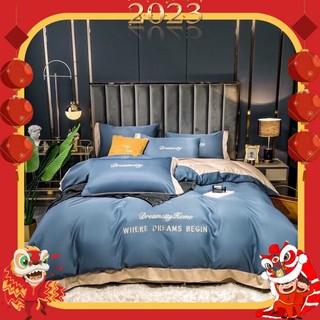 Bộ chăn ga gối phi lụa Dreamcity nhập khẩu , bộ 4 món chăn ga gối phi lụa Dreamcity cao cấp