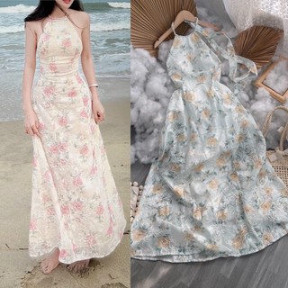 ĐẦM MAXI HOA CỔ YẾM