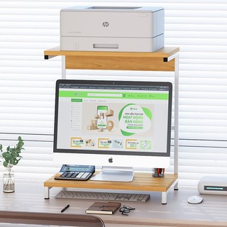 Kệ để máy in máy tính văn phòng phẩm 2 tầng, kệ đa năng khung sắt tiết kiệm không gian- GA07.13