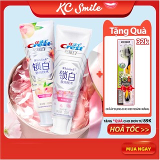 Kem đánh răng Crest Hoa Anh Đào,  Quả Đào bản Trung 120g - Hương thơm lãng mạn trắng sáng