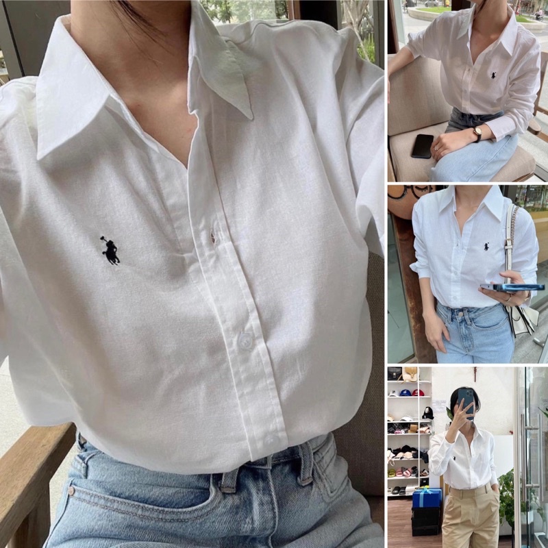 Sơmi thêu polo tay dài  -