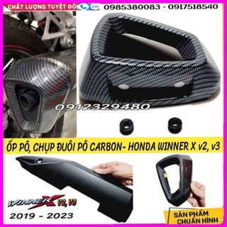 Ốp pô, chụp đuôi pô nhựa abs vân carbon cho honda winner x v2, v3 đời từ 2019 đến 2023 hàng cao cấp