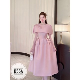 Đầm xoè tafta hoa D55A