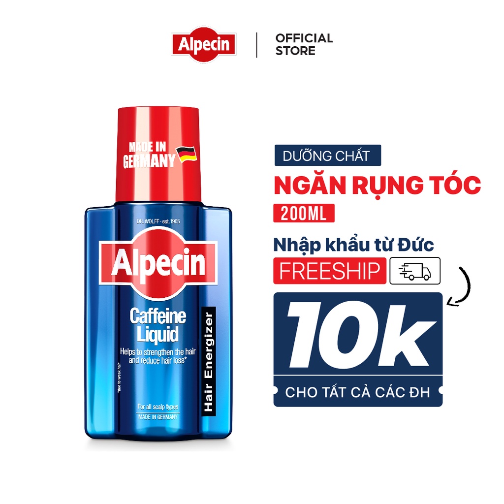 Tinh chất caffeine ngăn rụng tóc Alpecin Liquid 200ml giảm rụng tóc, kích thích mọc tóc - Hair Tonic