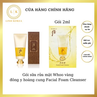 Gói sữa rửa mặt Whoo vàng đông y hoàng cung Facial Foam Cleanser gói sample 2ml_𝗟𝗜𝗡𝗛 𝗞𝗢𝗥𝗘𝗔