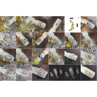 Charm kim loại đính đá trang trí móng