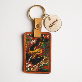Móc chìa khóa Thìn - MCK da vẽ tay - BST 12 con giáp