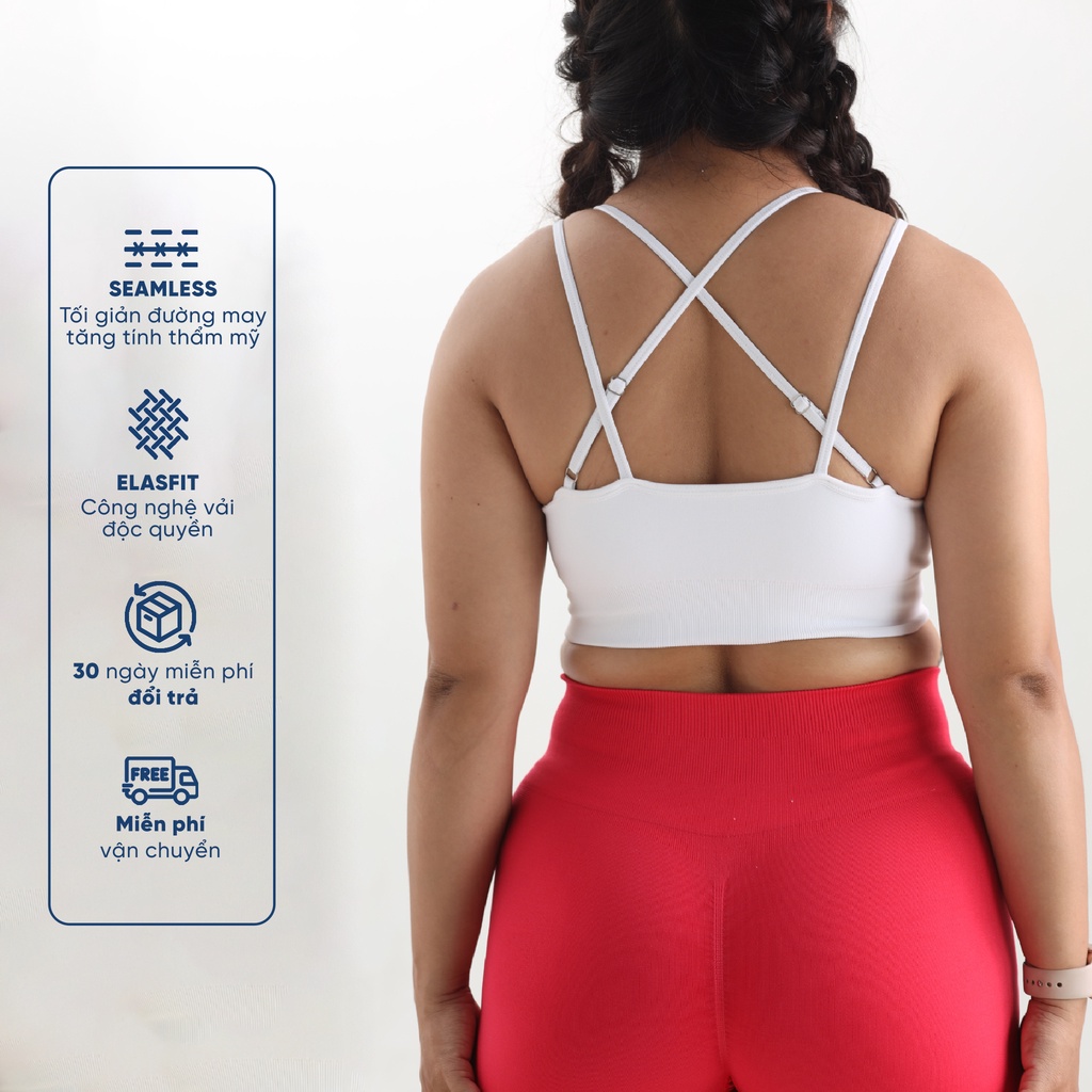 Áo Bra tập gym nữ thể thao có mút ngực và tăng đơ FITYOUALL