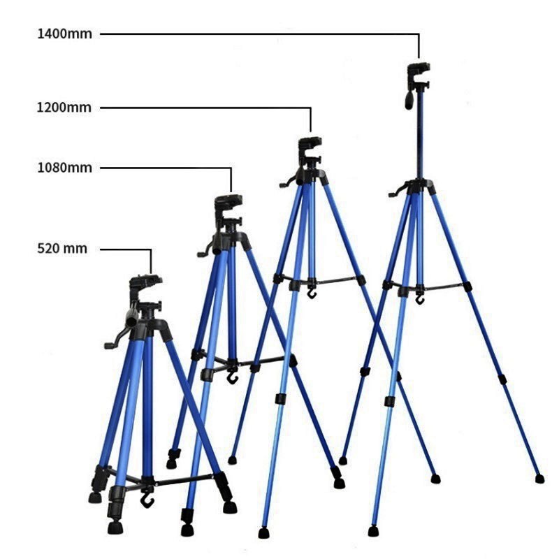 Gậy Tripod 3 chân cho điện thoại và máy ảnh 3366 dài 1m50  Thân Nhôm cao cấp