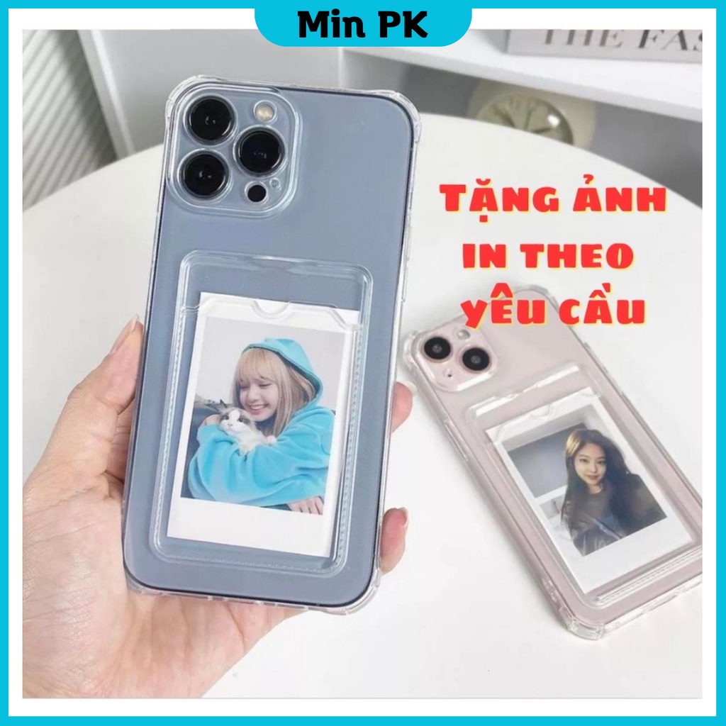 Ốp Điện Thoại Dẻo Trong Suốt Chống Sốc viền vuông Có Ngăn Ví Cho Iphone 6,7,6Plus,7Plus,X,XsMax,11/12/13 (Pro / ProMax)