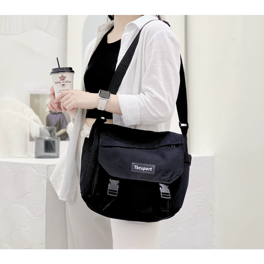 Túi Đeo Chéo Unisex Vải Canvas Phong Cách Hàn Quốc Thời Trang KAYLEE KT 40x30x16cm TCV05