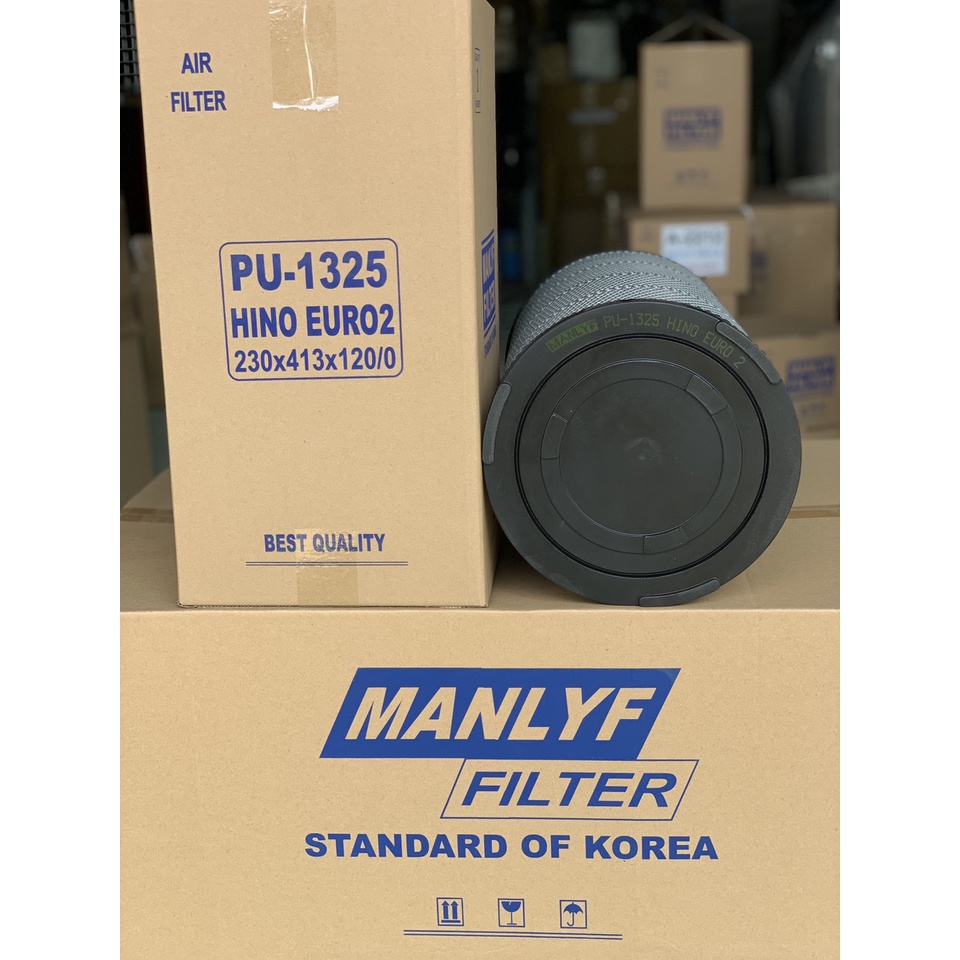 Lọc gió động cơ Manlyf PU-1325 cho Xe tải Hino 500 series, 15 tấn EURO 2 (138x280x81/0)