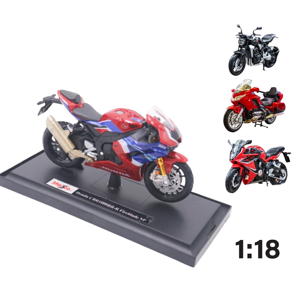 Mô hình xe các mẫu Honda goldwing ADV CBR1000rr CBR 650F CB1000r tỉ lệ 1:18 có chi tiết kim loại maisto