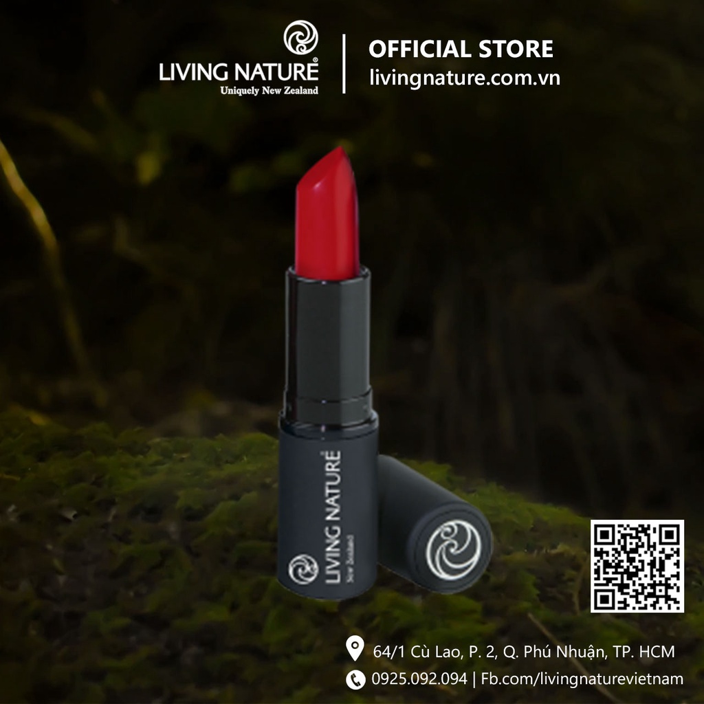 Son môi hữu cơ Living Nature Glamorous 16 - màu đỏ thuần [NEW]