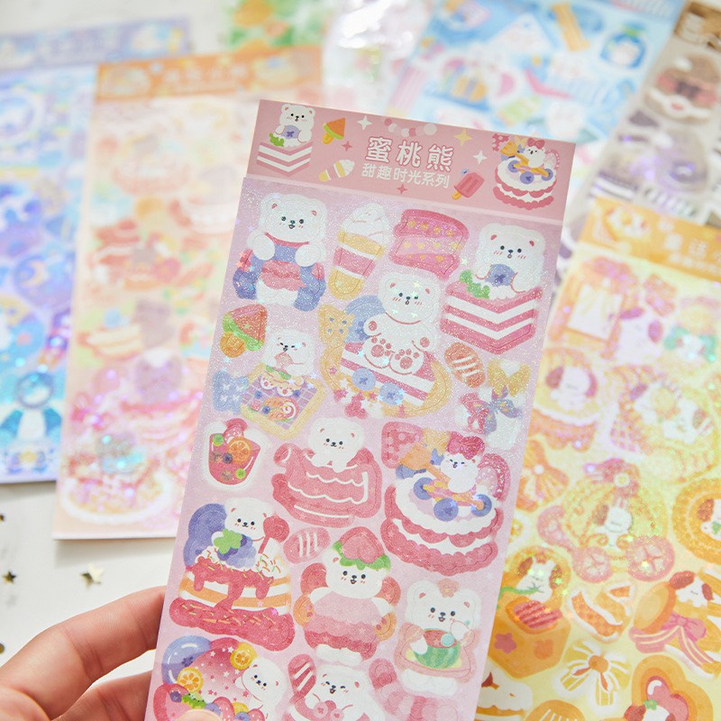 Sticker Dán Nhiều Màu Lấp Lánh Dùng Trang Trí Laptop, Sách Vở Học Tập