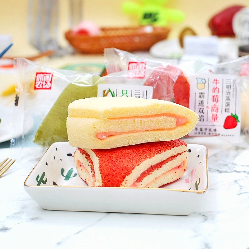 𝓕𝓻𝓮𝓮𝓼𝓱𝓲𝓹  Bánh bông lan Tam giác núi Phú Sĩ cuộn kem thơm ngon