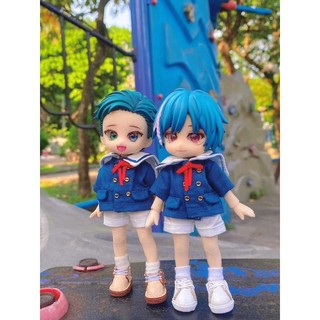 Set bộ đồng phục học sinh cho búp bê ob11, nendoll