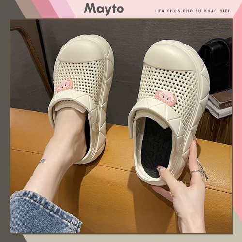 Dép cross sục nữ đế cao 6cm MayTo kiểu sandal quai hậu dễ thương cute hot trend Ulzzang Hàn Quốc CS-06