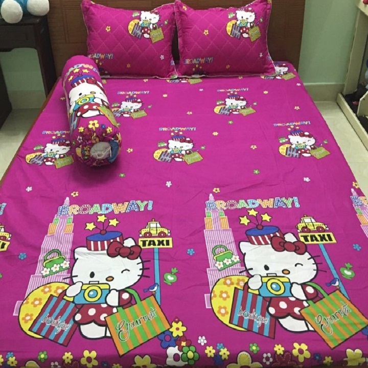 Bộ ga trải giường 4 món, 5 món Hello kitty - ga trải giường cotton