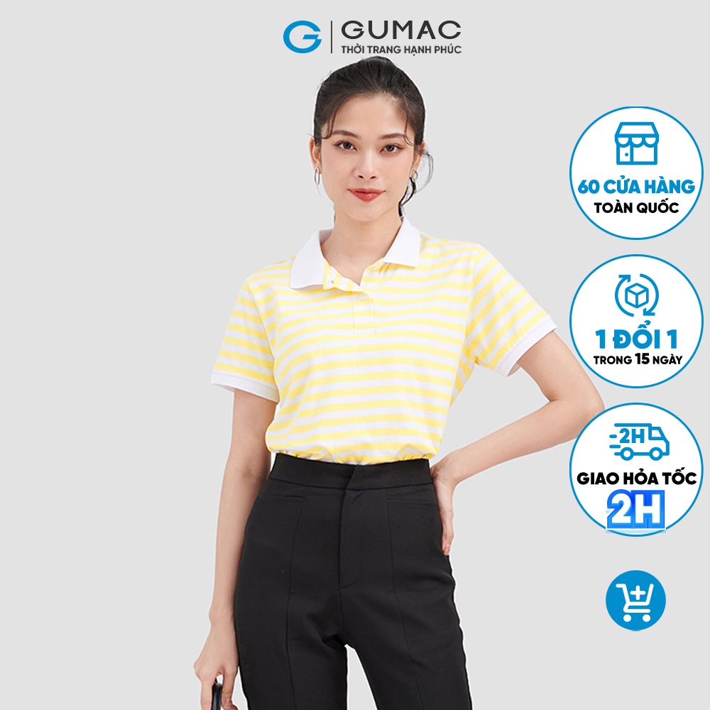 Áo polo sọc ngang thời trang GUMAC ATC09048