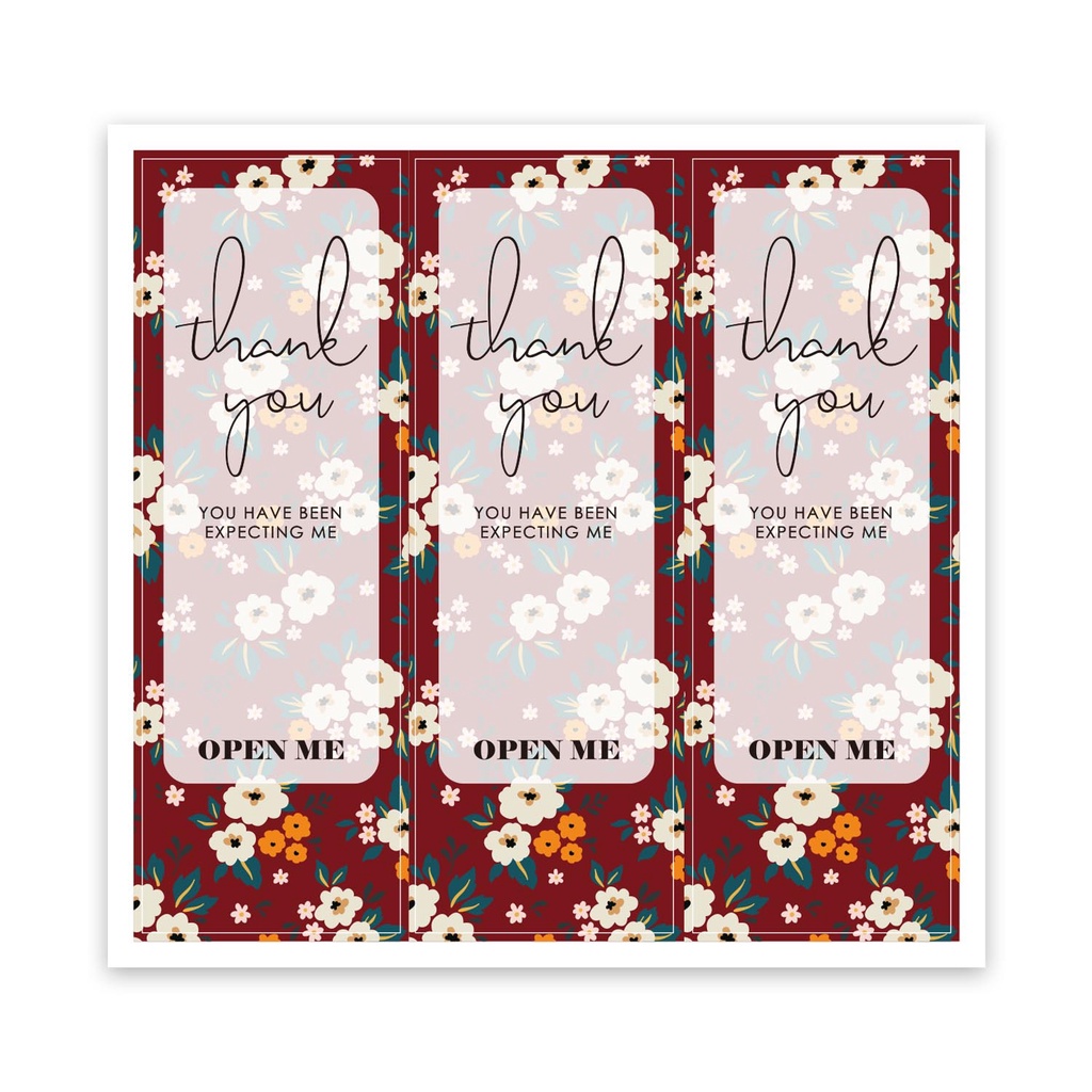 Tem cảm ơn, nhãn dán thank you, Sticker cảm ơn hinh chữ nhật nhiều mẫu