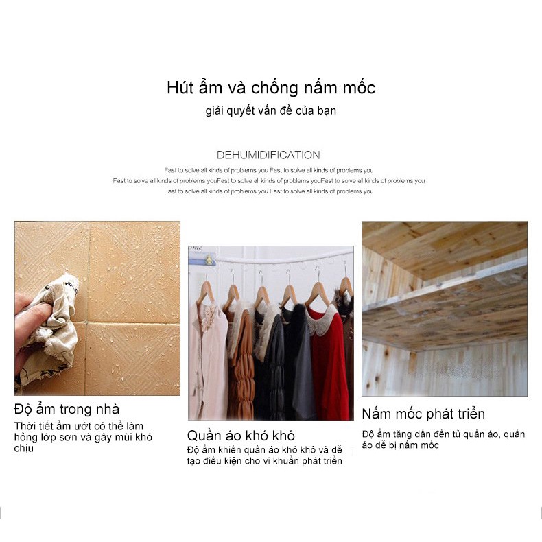 Hộp hút ẩm đa năng khử mùi Beecok 230gram chống ẩm mốc cho tủ quần áo, tủ giày, phòng vệ sinh