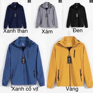 Áo khoác GIÓ MŨ TRƠN cho nam thể thao, có mũ dáng chuẩn, chống nước nhẹ, giữ ấm, chống bụi