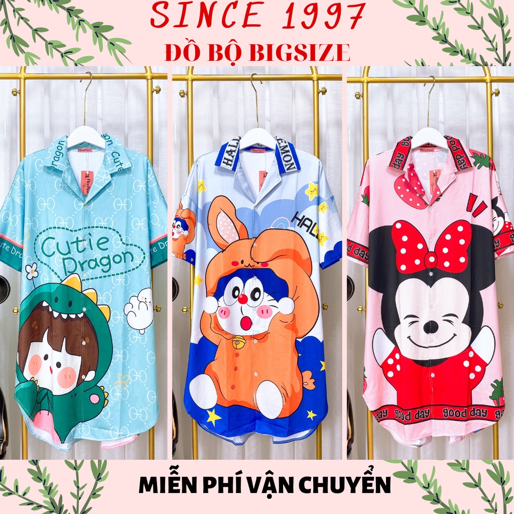 Đồ bộ bigsize ĐẦM THUN LẠNH 5D 60-90kg Pijama đầm ngủ Bigsize, Pijama Thun Lạnh cao cấp mềm mại và sang trọng | BigBuy360 - bigbuy360.vn