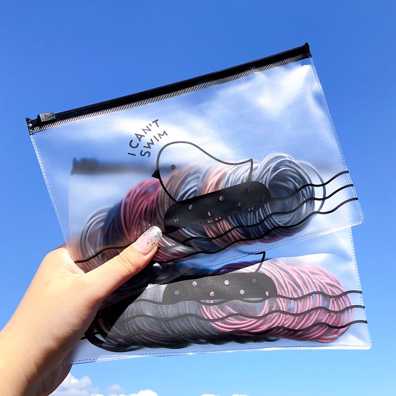 Set 50 Dây Chun Buộc Tóc Trơn Dựng Túi Zip Mix Màu