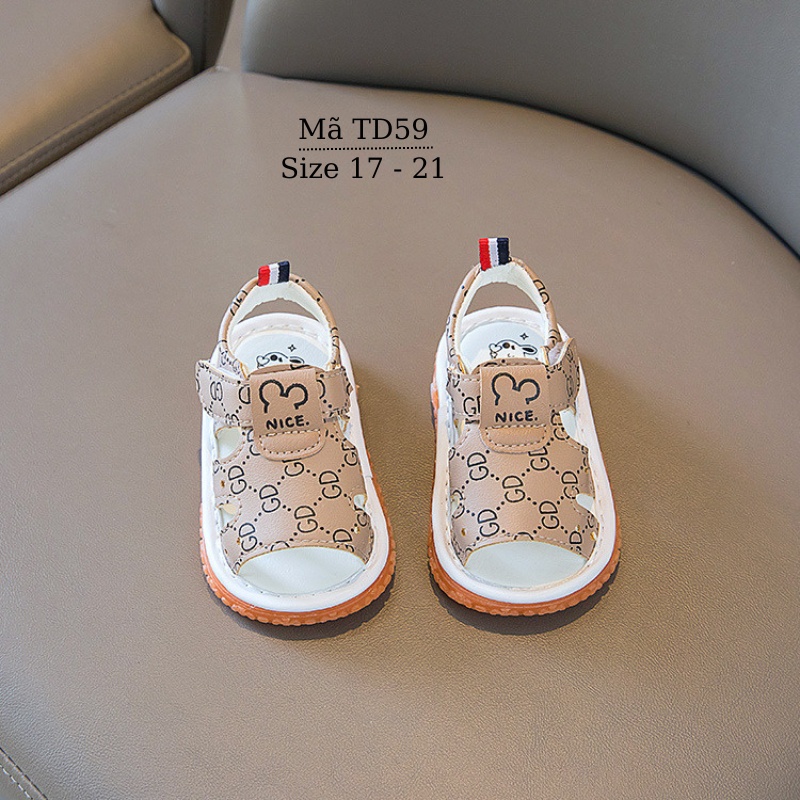 Giày sandal tập đi bé trai limibaby đế cao su mềm chống trơn trượt cho trẻ sơ sinh 0 1 2 tuổi  tiếng còi chíp chíp TD59