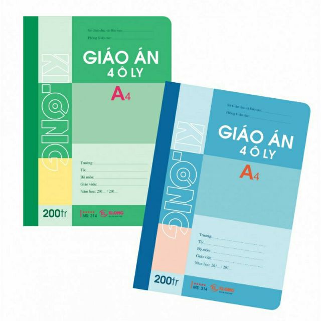 Vở Giáo Án 4 Ôly KLONG 200 Trang MS 314 - Giấy Có Độ Trắng Tự Nhiên Không Gây Mỏi Mắt