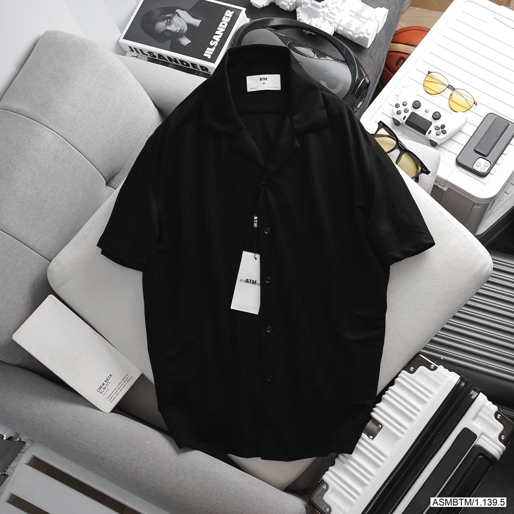 Áo sơ mi nam ngắn tay phong cách Hàn Quốc, chất vải Linen xịn, mặc siêu êm, form đẹp 180223