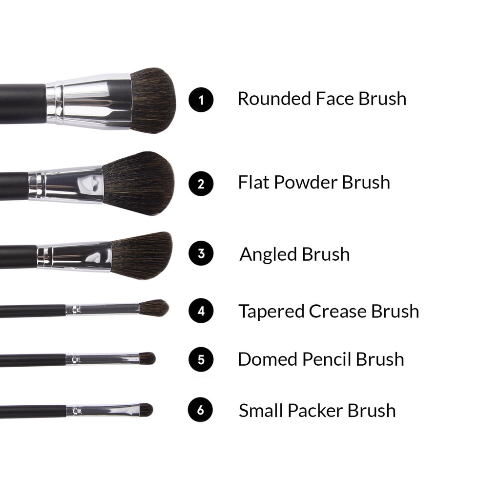 Bộ cọ trang điểm BH COSMETICS Mini Essentials 6 Piece Travel Size Brush Set With Bag