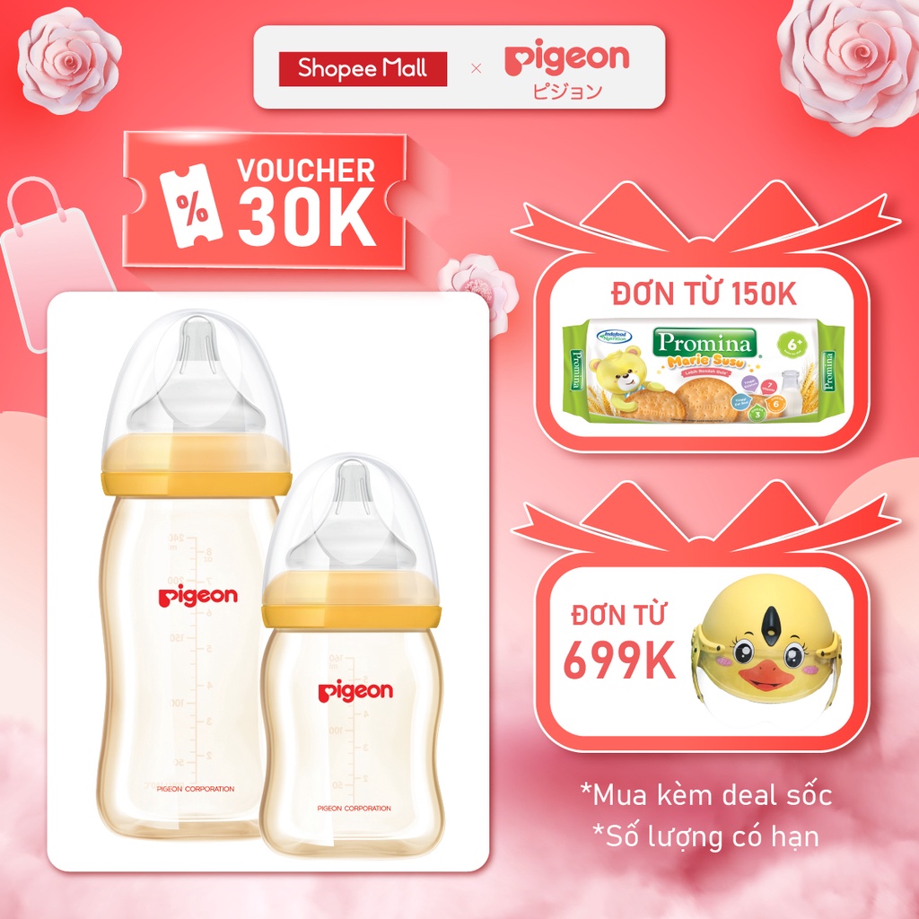 Bình sữa PPSU Plus Pigeon 160ml/ 240ml