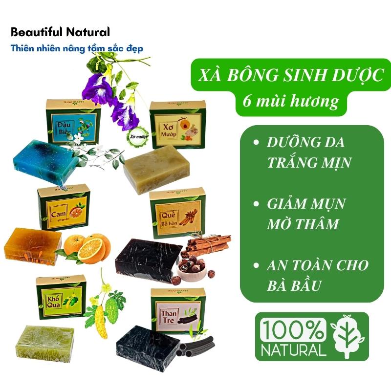 Xà bông thảo dược dưỡng da trắng mịn, giảm ngừa mụn thâm, Xà phòng Handmade 100% thiên nhiên với 6 mùi hương