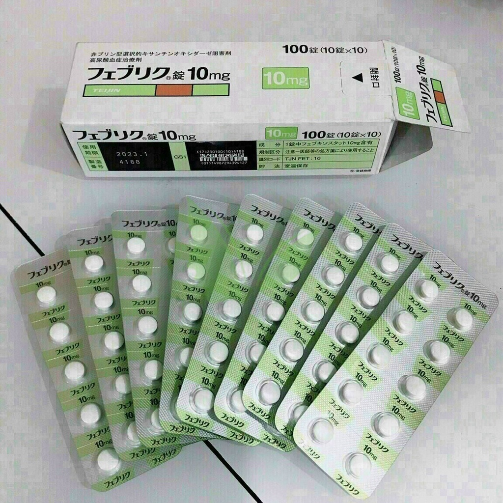 Viên uống hỗ trợ Gout Feburic Tablet 10mg 100 viên nội địa Nhật bản