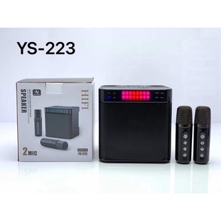 Loa bluetooth Ys-223 kèm 2  mic karaoke ko dây