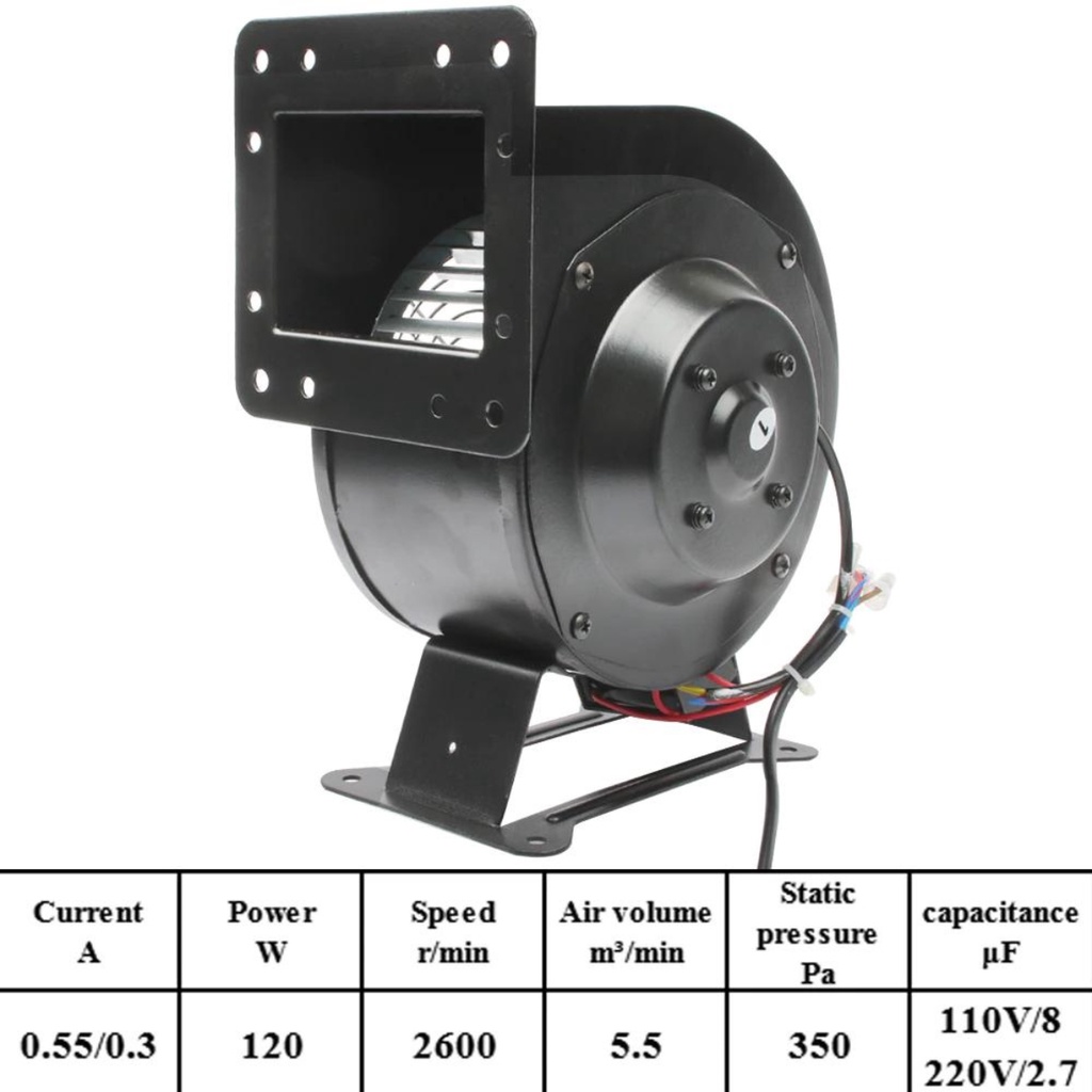Quạt sò 130FLJ5, quạt hút gió ly tâm 120W, quạt hình sên thổi lò điện áp 220VAC
