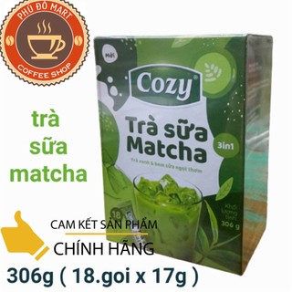 ( Mẫu mới ) Trà COZY Matcha 3in1 hộp 10 gói
