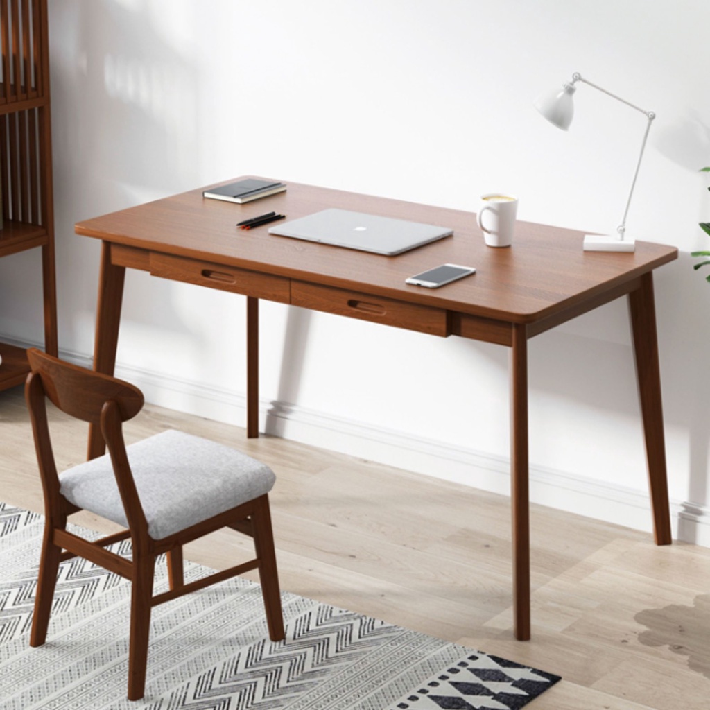 Bàn Làm Việc Có Ngăn Kéo AMYLY Bàn Học Sinh Viên Chất Liệu Gỗ MDF Màu Trắng Vàng Nâu Kích Thước D120*R55*C72cm | BigBuy360 - bigbuy360.vn