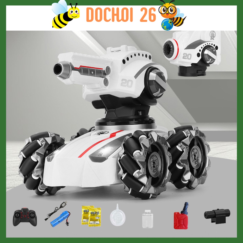 Mô hình xe tăng điều khiển từ xa,Xe bắn bóng bắn bom nước và mục tiêu ,Đồ chơi Xe thông minh hàng cao cấp
