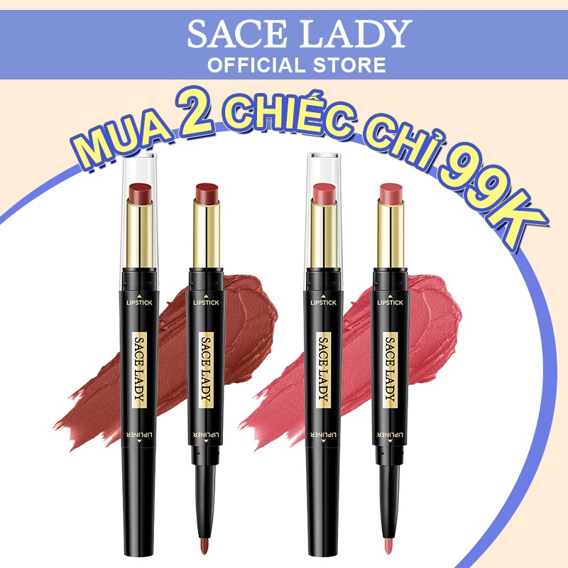 Son lì SACE LADY 2 trong 1 chống nước lâu trôi lên màu cực chuẩn 1.9g