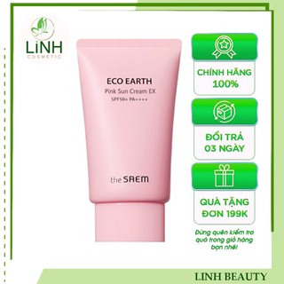 [Mã COSAPR12 Hoàn 10% Tối Đa 50k Xu ĐH 350k] Kem Chống Nắng Giảm Dầu The Saem Eco Earth Power Pink Sun Cream SPF50+