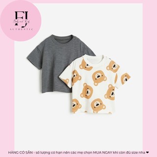 Áo thun bé trái chính hãng HM, Áo thun gấu cho bé 1-4 tuổi Auth