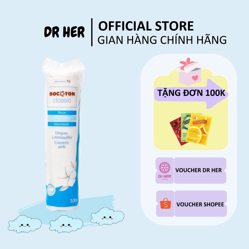 Bông tẩy trang Bocoton 100 miếng HYDR1130