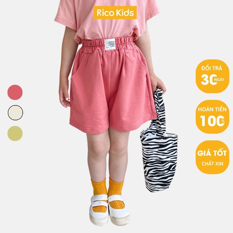 Quần đùi cotton cho bé gái từ 8-35kg quần ngắn mềm mát bền chính hãng Ambb Kids mã M031
