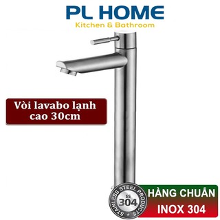 Vòi Rửa Mặt Lavabo Lạnh 100% inox 304 cao cấp – Vòi lavabo điếu lạnh inox tốt mũi thẳng cao