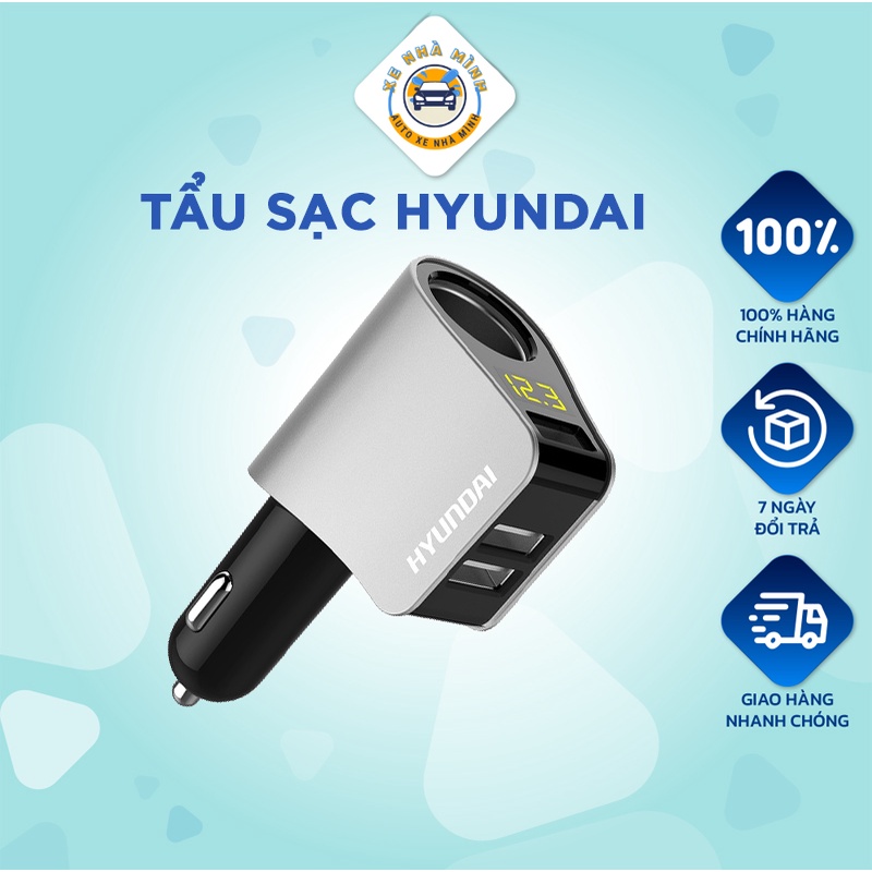 Tẩu sạc chia ổ ô tô Xe Nhà Mình,đầu ra 3 cổng USB công suất max 80w. Tẩu sạc chia ổ ô tô, xe hơi HUYNDAI